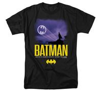 DC COMICS - BATMAN 1989 - BAT-SIGNAL Nel Cielo - T-Shirt Da Adulto Unisex - Nera