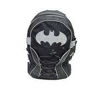 DC Comics Batman - Licenza ufficiale Zaino Scuola 3 Tasche - Inserti catarifrangenti argento per la massima sicurezza - spallacci imbottiti e fondo preformato - 31x43x24cm
