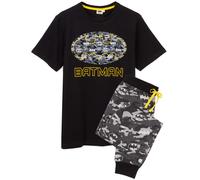 DC Comics Batman Nero Camo Logo Pigiama a maniche corte a gamba lunga Uomini