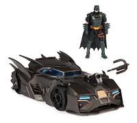 DC Comics Batman Offroad Batmobile con catapulta e cella a griglia nella parte posteriore, incluso personaggio Batman da 10 cm, per gli appassionati di supereroi dai 4 anni in su