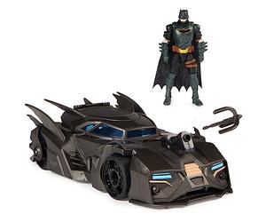 DC Comics Batman Offroad Batmobile con catapulta e cella a griglia nella parte posteriore, incluso personaggio Batman da 10 cm, per gli appassionati di supereroi dai 4 anni in su