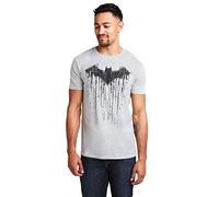 DC Comics Batman Paint, Maglietta da Uomo, Colore Grigio Sportivo, Taglia XL UK