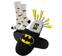 DC Comics Batman Pantofole Uomo & Calze - Pattine Per Casa | Ciabatte Morbide Pratiche, Stile Dedicato Men