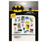 DC Comics Batman, set di 19 magneti da frigorifero (design retrò Batman), 19 magneti da frigorifero per decorazioni o borse per feste - Prodotto ufficiale