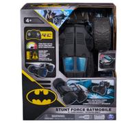 Dc comics, batman stunt force, batmobile telecomandata, compatibile con le action figure batman, giochi per bambini e bambine, 4+ anni