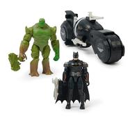 DC Comics, Batman vs. Swamp Thing Armoury Attack Batcycle Set, Esclusivo personaggio corazzato di Batman e Swamp Thing con accessori, giocattoli per bambini per ragazzi e ragazze dai 4 anni in su