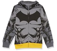 DC Comics Big Batman Cosplay - Felpa con Cappuccio con Cerniera e Mantello, per Ragazzi 4-20, Nero, 10-12