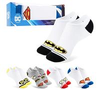 DC Comics Calze Uomo - 5 Paia di Calzini Corti Uomo Supereroi (Bianco, 41-46 EU)