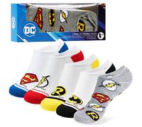 DC Comics Calzini Bambino, EU 35-39, Pacco da 5 Calze Invernali Bambino, Batman Superman, Regalo Ragazzo (Bianco, 35-39)