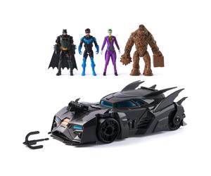 DC Comics, Crusader Batmobile with 4 Action Figures Set, Kids Toys for Boys and