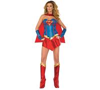 DC Comics Deluxe Supergirl Costume con copristivali, Multicolore, Medium
