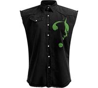 DC Comics - Enigmista - Glow in The Dark Logo - Senza Maniche Stone Washed Worker Nero, Nero, M