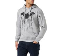 DC Comics Felpa con Cappuccio a Maniche Lunghe da Uomo Batman Paint, vestibilità Normale, Grigia (Grey Spo), XL (Taglia del Produttore: XL)