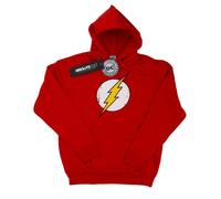 DC Comics Felpa con Cappuccio Flash Logo Effetto Invecchiato Uomo (BI2953)