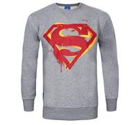 DC Comics - Felpa ufficiale con logo di Superman effetto pittura - Uomo (NS5052)