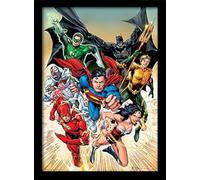 DC Comics FP10895P-PL - Stampa con cornice, Justice League Heroic, 30 x 40 cm