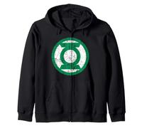 DC Comics Green Lantern Corps - Anello Resistente alle intemperie Felpa con Cappuccio