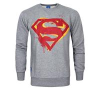 DC Comics Grigio Superman Stencil Logo Felpa Uomini