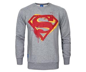 DC Comics Grigio Superman Stencil Logo Felpa Uomini