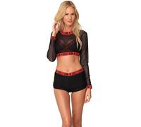 Dc Comics Harley Quinn Maglia Manica Lunga Top Corto Nuoto Rash Guard DC17HA611