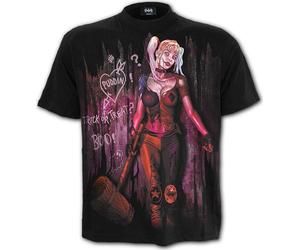 Dc Comics: Harley Quinn - Trick Or Treat - Front Print Black (T-Shirt Unisex Tg.