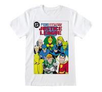 DC Comics Justice League - Comic Cover (Unisex Whi NUOVO
