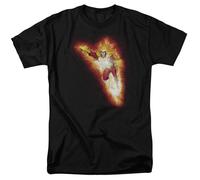 DC Comics Justice League Firestorm Blaze Maglietta Uomo Nera Girocollo Cotone