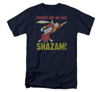 DC Comics - Justice League - Fridays Got Me Like - Adulto T-Shirt - Blu
