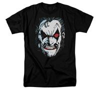 DC Comics Justice League Lobo In Lo Face Maglietta Uomo Con Stampa Nera