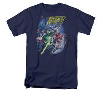 DC Comics Justice League Onward T-Shirt Uomo Blu Navy Cotone Girocollo