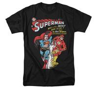 DC Comics - Justice League - Superman E Flash Più Veloce - T-Shirt Da Adulto