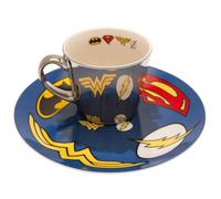 DC Comics Super Heroes Logo Tazza Specchio e Piattino Mug ABYSTYLE