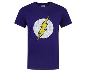 DC Comics - Maglietta a maniche corte con logo di Flash effetto vissuto (NS4088)