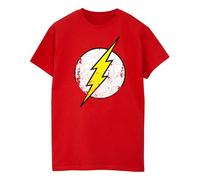 DC Comics Maglietta Ampia Flash Logo Effetto Invecchiato Donna (BI51847)