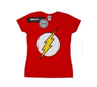 DC Comics Maglietta Flash Logo Effetto Invecchiato Donna (BI17182)