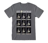 DC Comics Many Moods of Batman T-Shirt, Grigio, M Uomo