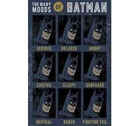 DC Comics Maxi Poster Many Moods of Batman, Legno, Multicolore, 91.5 x 61 x 0.02 cm