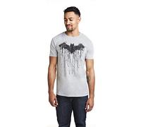 DC Comics Men's Batman Paint T Shirt, Sports Grey, XXL UK