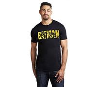 DC Comics Men's Batman Text T Shirt, Black (Black Blk), M UK