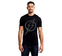 DC Comics Men's Flash Line Logo T-Shirt, Black, XX-Large