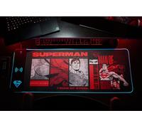 numskull DC Comics Superman XL - Tappetino per mouse da gioco RGB con caricabatterie wireless da 15 W, LED personalizzabile, antiscivolo, impermeabile