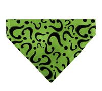 DC Comics Pet Bandana The Riddler Question Mark Logo Scattered Green Black Slip