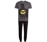 DC Comics Pigiama da uomo Batman da uomo Pjs a maniche corte + pantaloni lounge, set regalo, Nero , XL