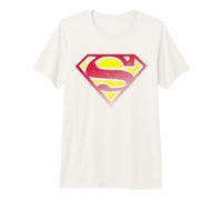 DC Comics - Scudo Pop Art di Superman Anni '70, Effetto Invecchiato Maglietta Premium