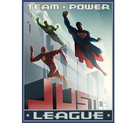 dc comics Stampa su Tela Team Power, 60 x 80 cm, Multicolore, 31.5 x 24 Inches
