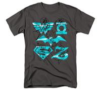 DC Comics - Supereroi Femminili - Line Art Gruppo - T-Shirt Da Adulto