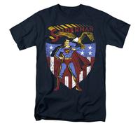DC Comics Superman All American T-Shirt Uomo Navy Cotone Manica Corta Preshrunk