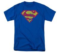 DC Comics - Superman - Classic Logo Distressed #2 - T-Shirt Unisex Adulto - Blu