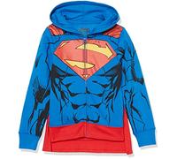 DC Comics Superman Cosplay - Felpa con cappuccio e zip e mantello, per ragazzi 4-20, Royal, 7