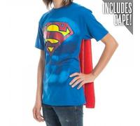 Dc Comics SUPERMAN Costume Corpo con Mantello Super Eroe Adulto Uomo T Tee S-2XL